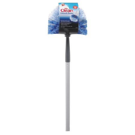 Mr. Clean Telescopic Cobweb Duster, Blue/White, 11" Brush, 60" Handle 444396